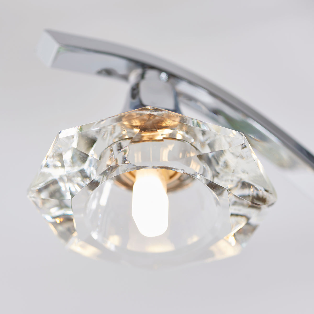 Chrome plate & clear crystal