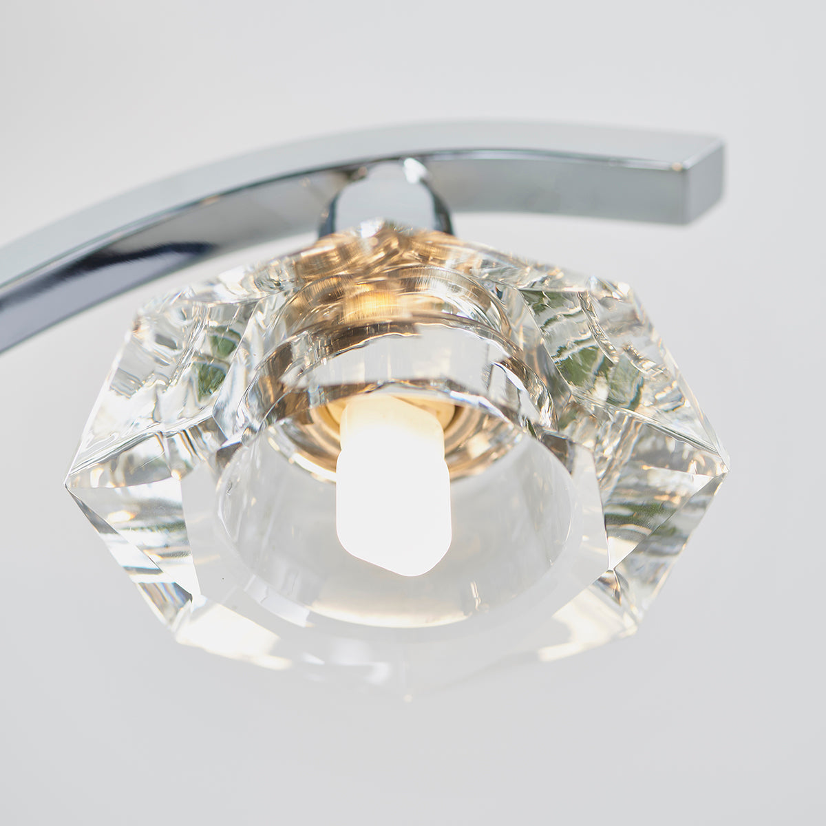 Chrome plate & clear crystal