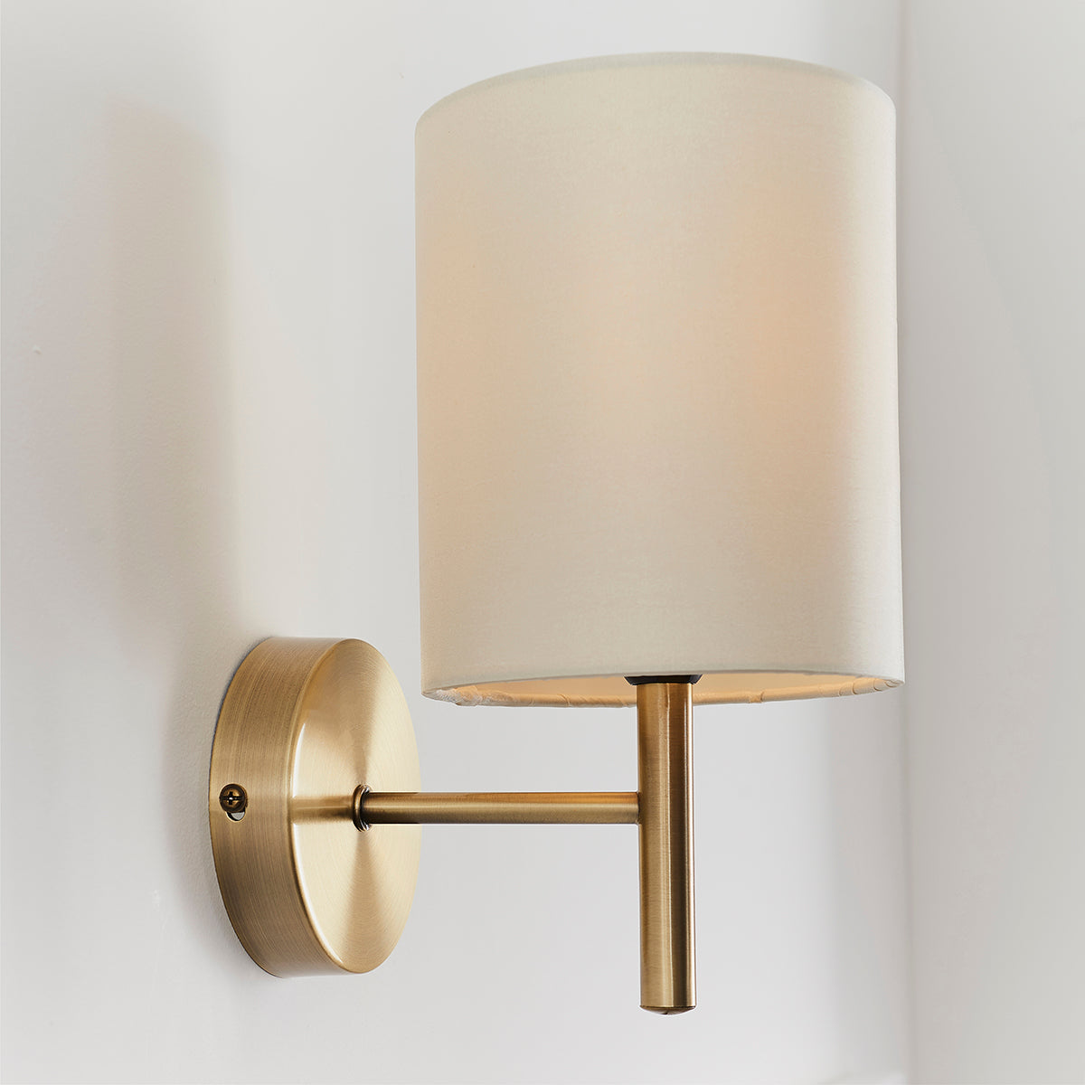 Antique brass plate & cream fabric