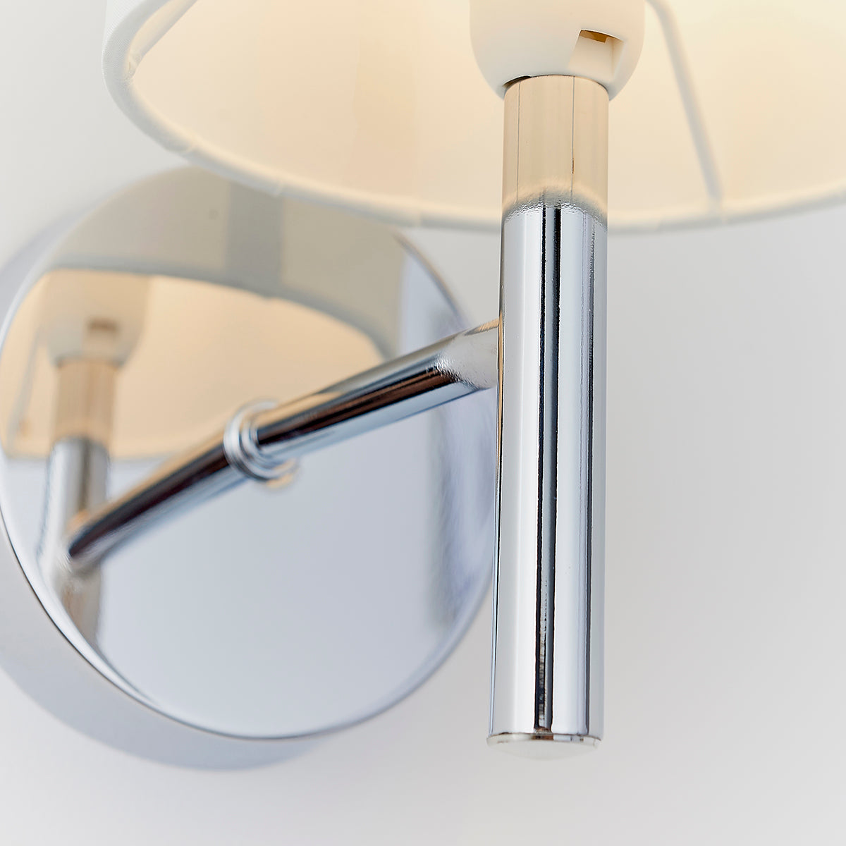 Chrome plate & vintage white fabric