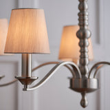 Satin nickel plate & natural fabric