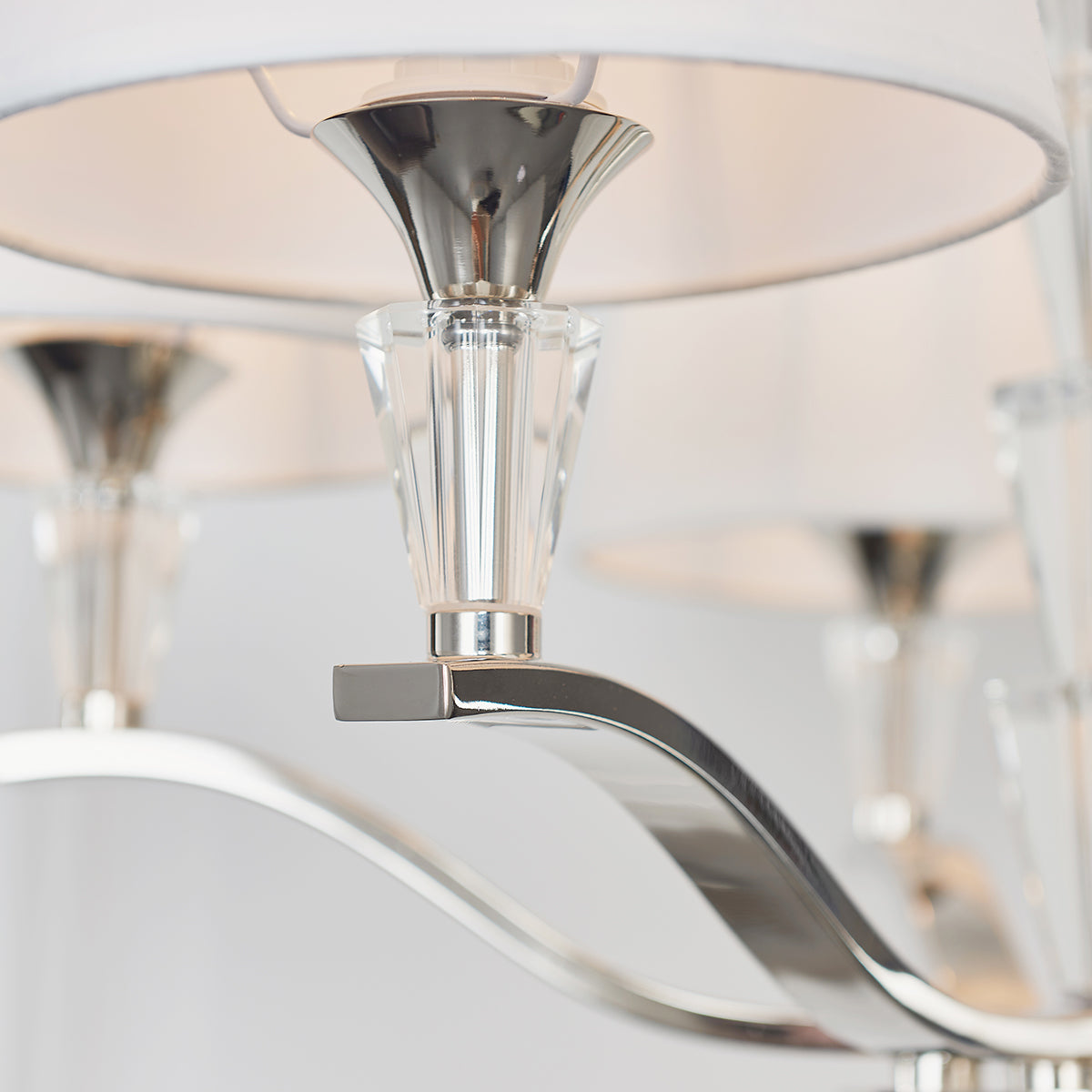 Chrome plate & vintage white fabric
