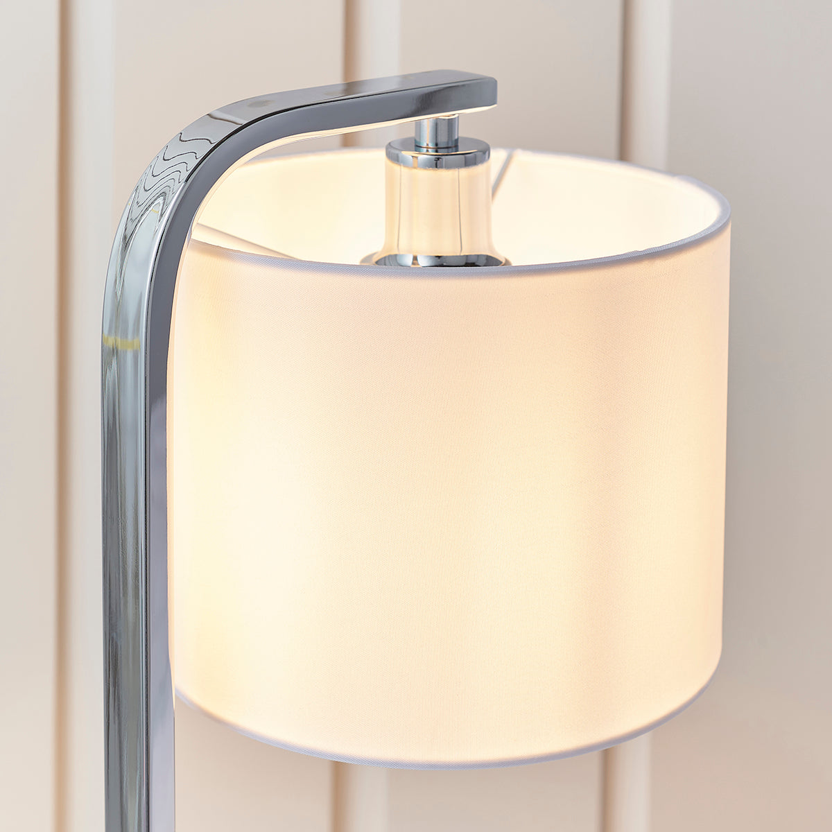 Chrome plate & white fabric