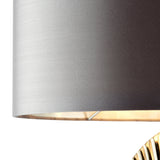 Polished nickel plate & grey fabric