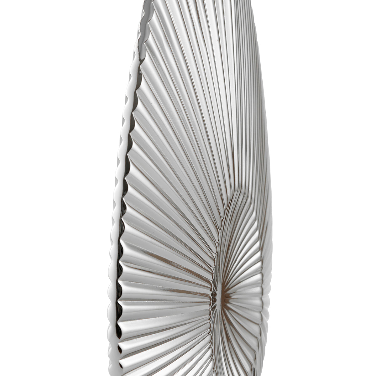 Polished nickel plate & grey fabric