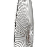 Polished nickel plate & grey fabric