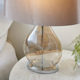 Gold tinted glass & mink fabric