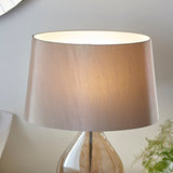 Gold tinted glass & mink fabric