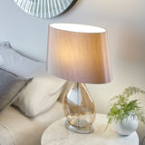 Gold tinted glass & mink fabric