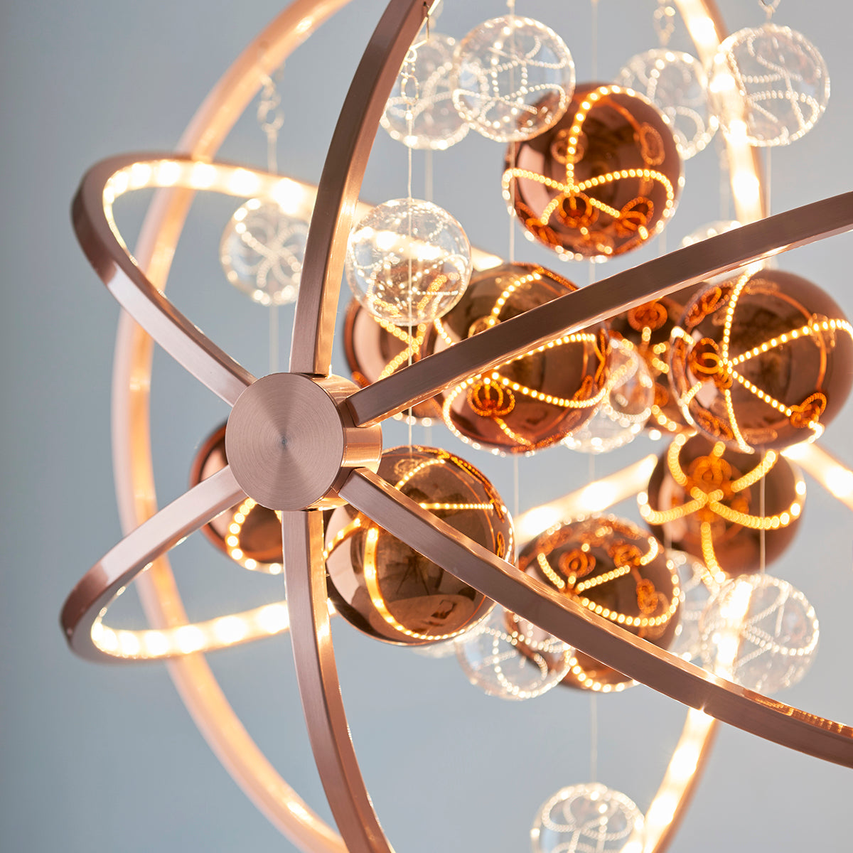 Copper plate with clear & copper glass