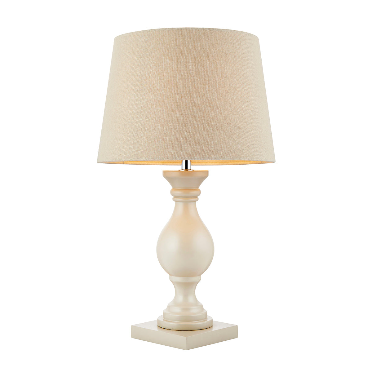 Ivory painted wood & ivory fabric