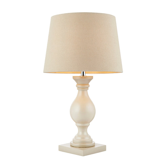 Ivory painted wood & ivory fabric