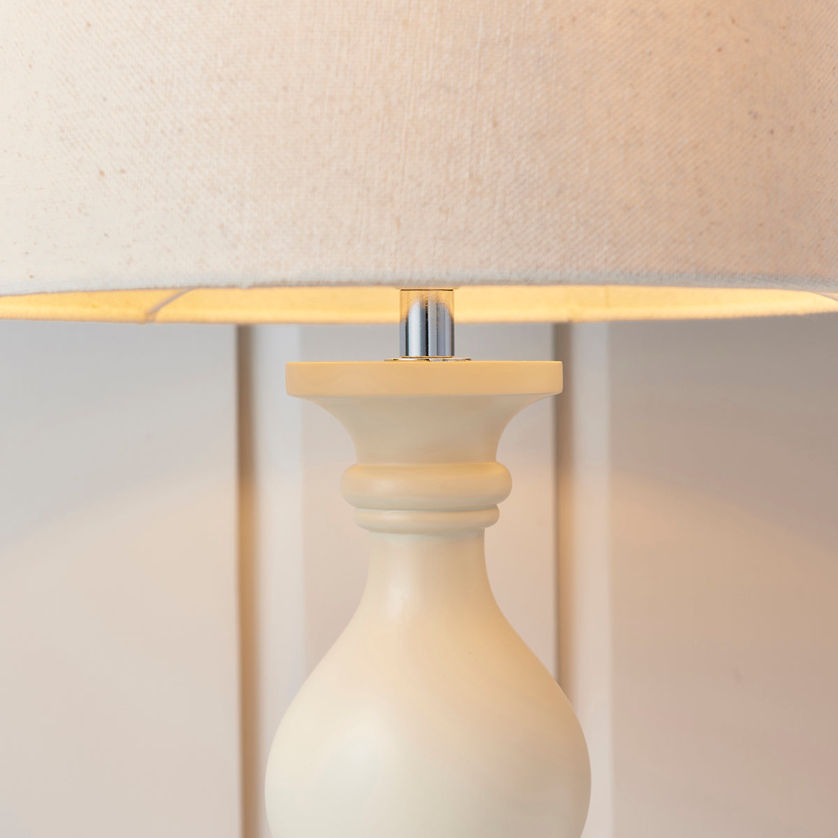 Ivory painted wood & ivory fabric