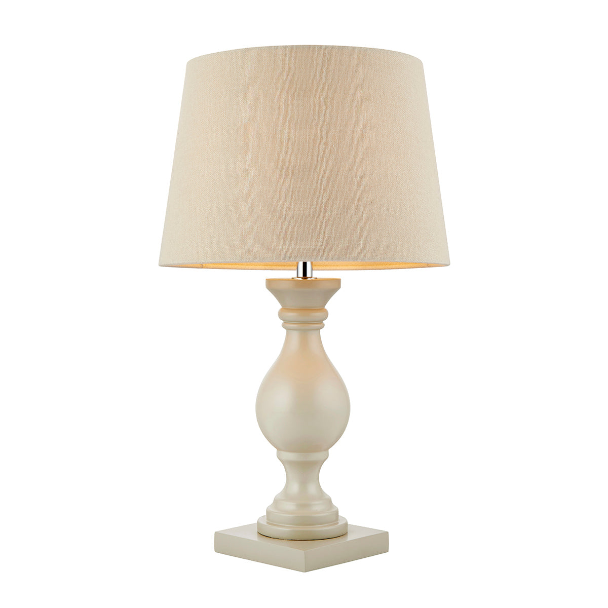 Taupe painted wood & ivory fabric