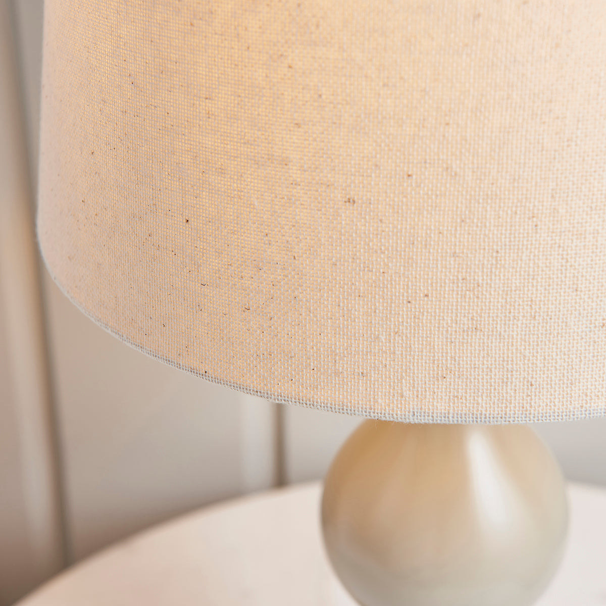 Taupe painted wood & ivory fabric