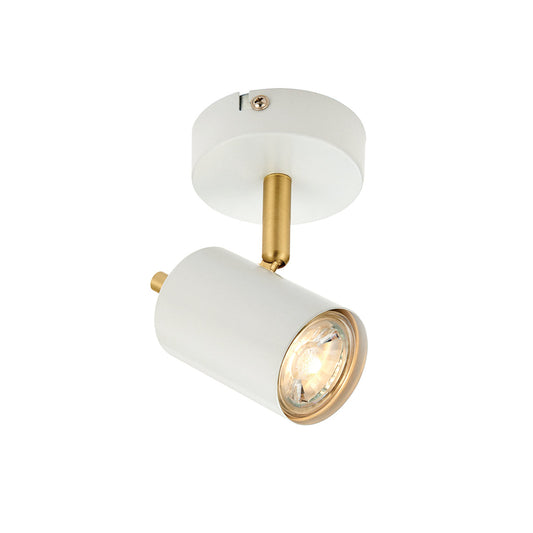 Matt white paint & satin brass plate