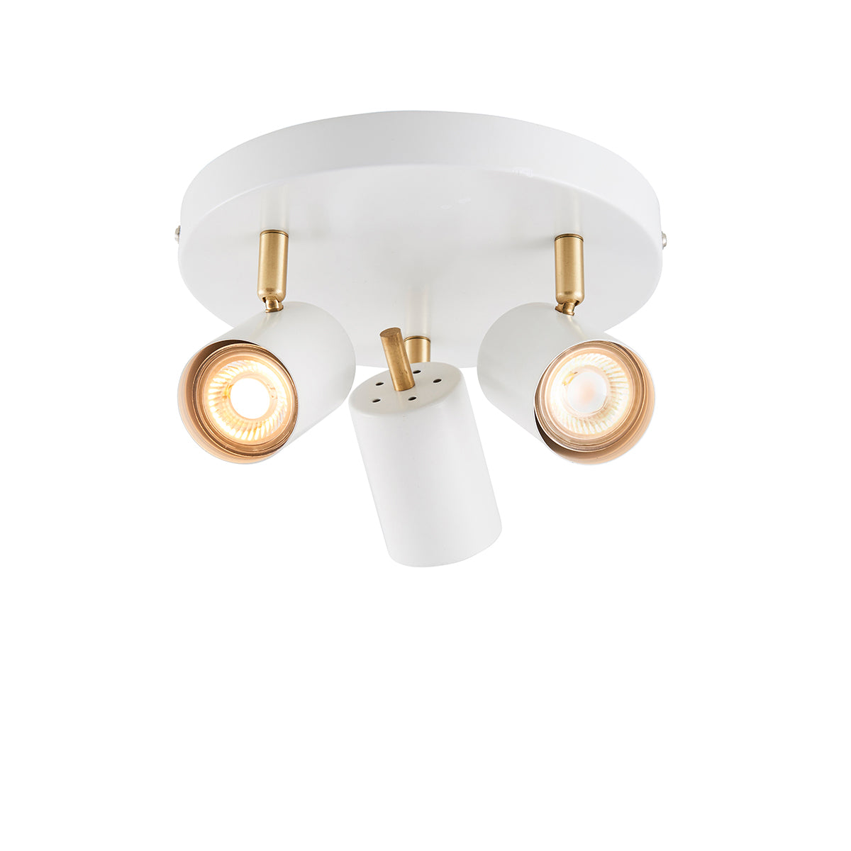 Matt white paint & satin brass plate
