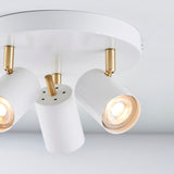 Matt white paint & satin brass plate