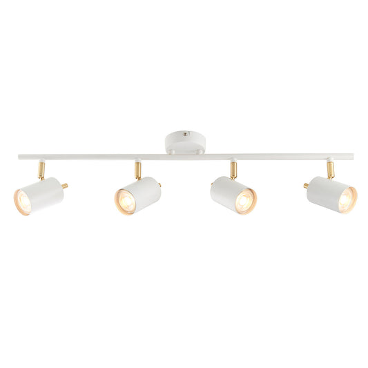 Matt white paint & satin brass plate