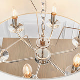 Bright nickel plate & vintage white fabric