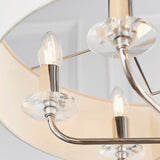 Bright nickel plate & vintage white fabric