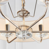 Bright nickel plate & vintage white fabric