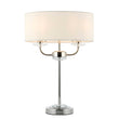 Bright nickel plate & vintage white fabric