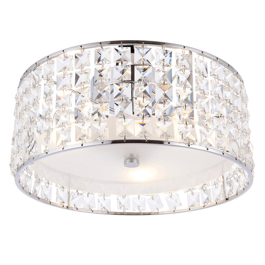 Clear crystal, frosted glass & chrome plate