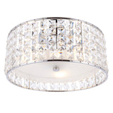 Clear crystal, frosted glass & chrome plate