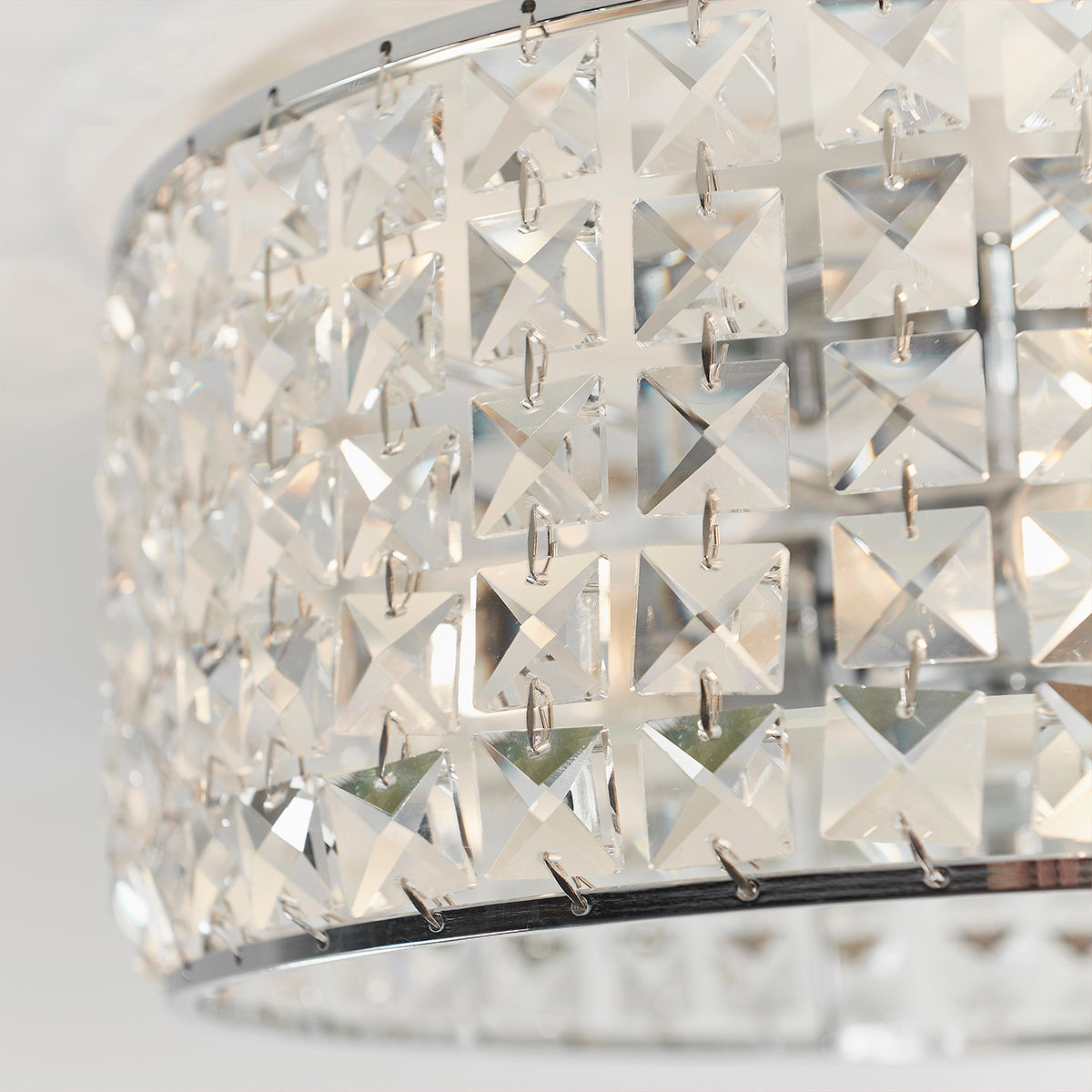 Clear crystal, frosted glass & chrome plate