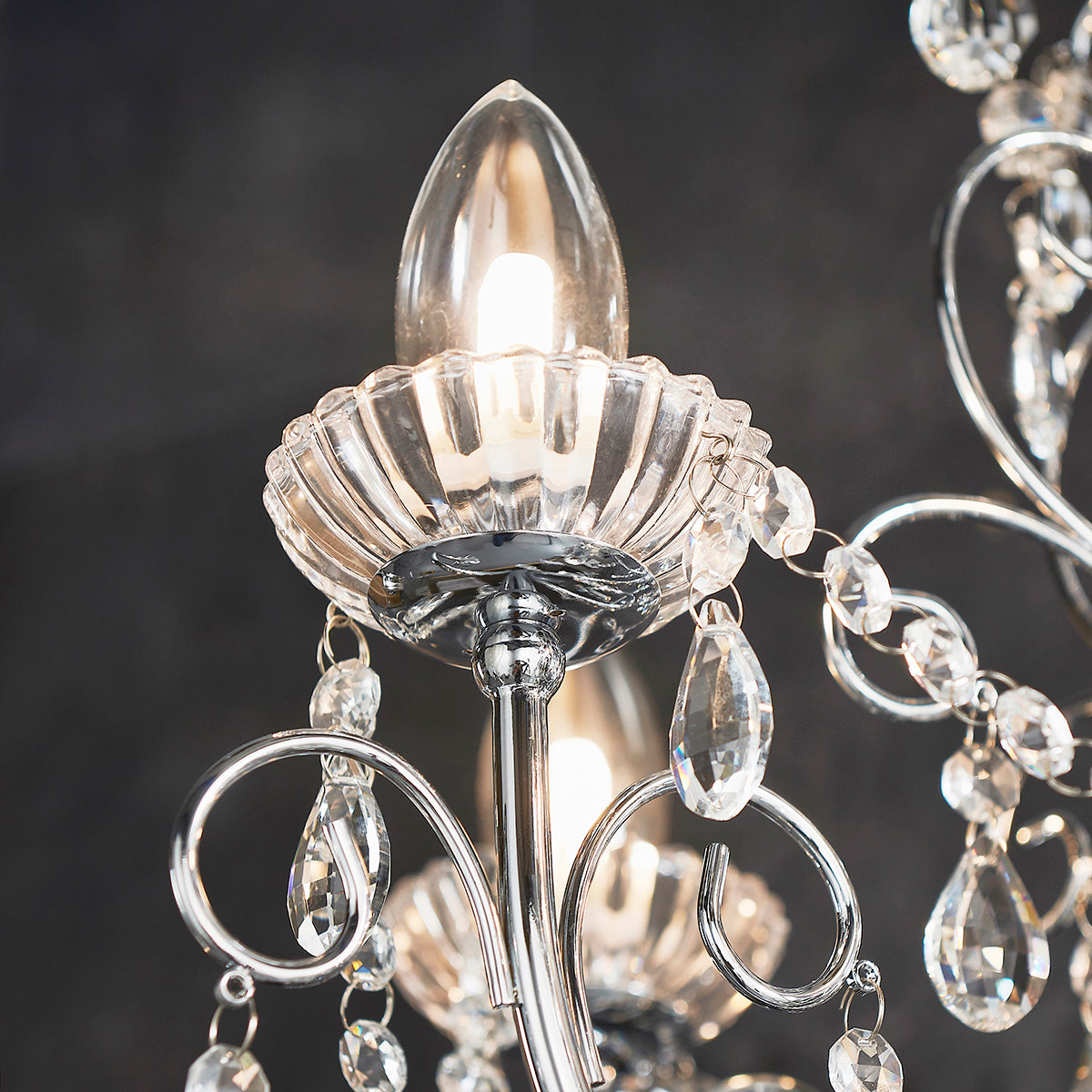 Chrome plate & clear crystal