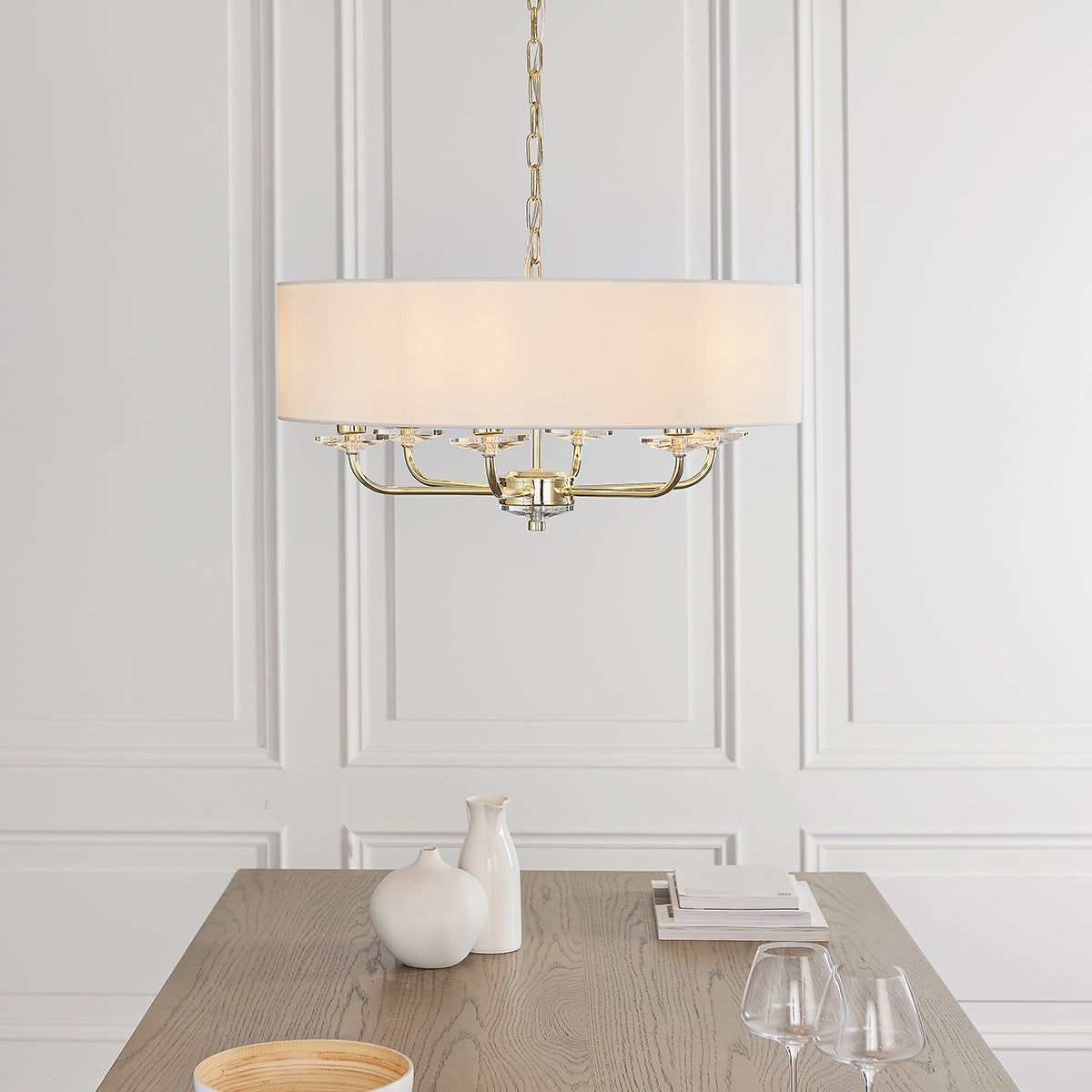 Brass plate & vintage white fabric