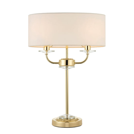 Brass plate & vintage white fabric