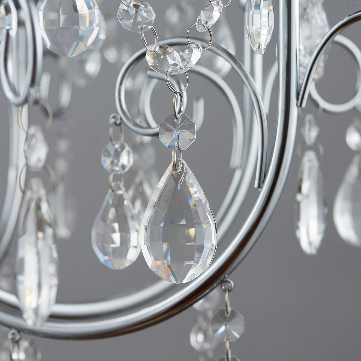 Chrome plate & clear crystal
