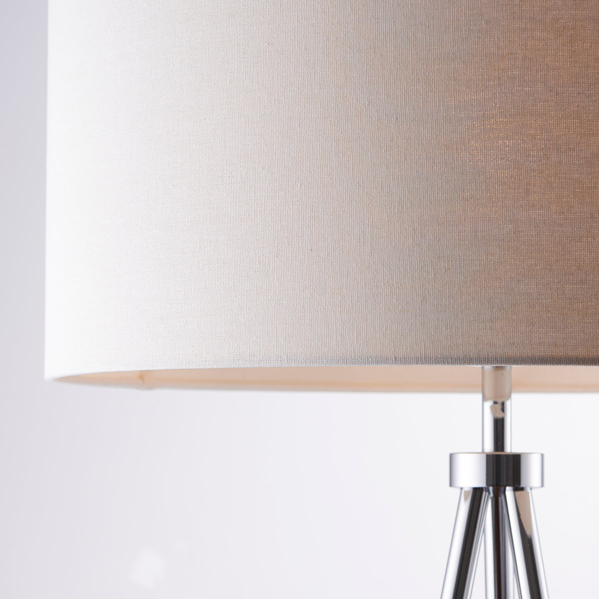 Chrome plate & ivory fabric