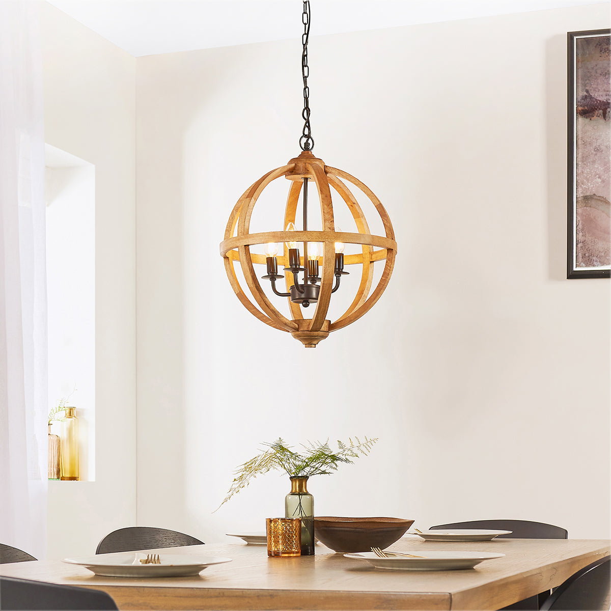 Mango wood & dark bronze paint