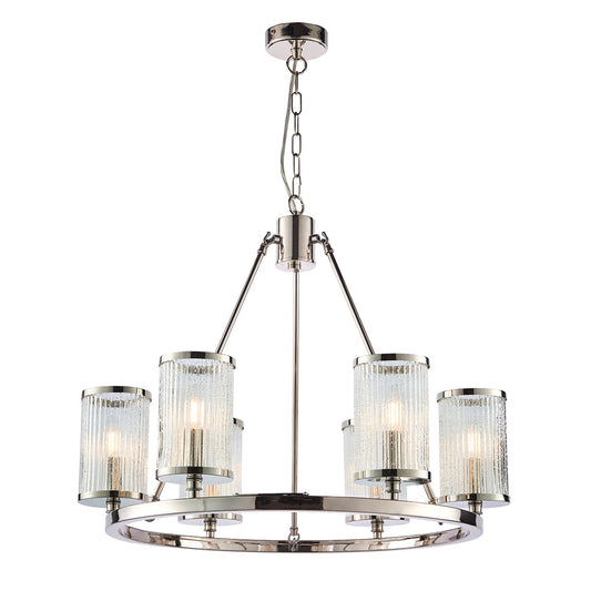 Bright nickel plate & ribbed bubble glass