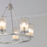 Bright nickel plate & ribbed bubble glass