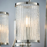 Bright nickel plate & ribbed bubble glass