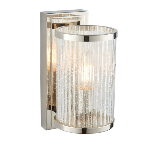Bright nickel plate & ribbed bubble glass