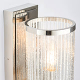 Bright nickel plate & ribbed bubble glass