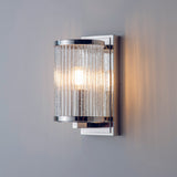 Bright nickel plate & ribbed bubble glass
