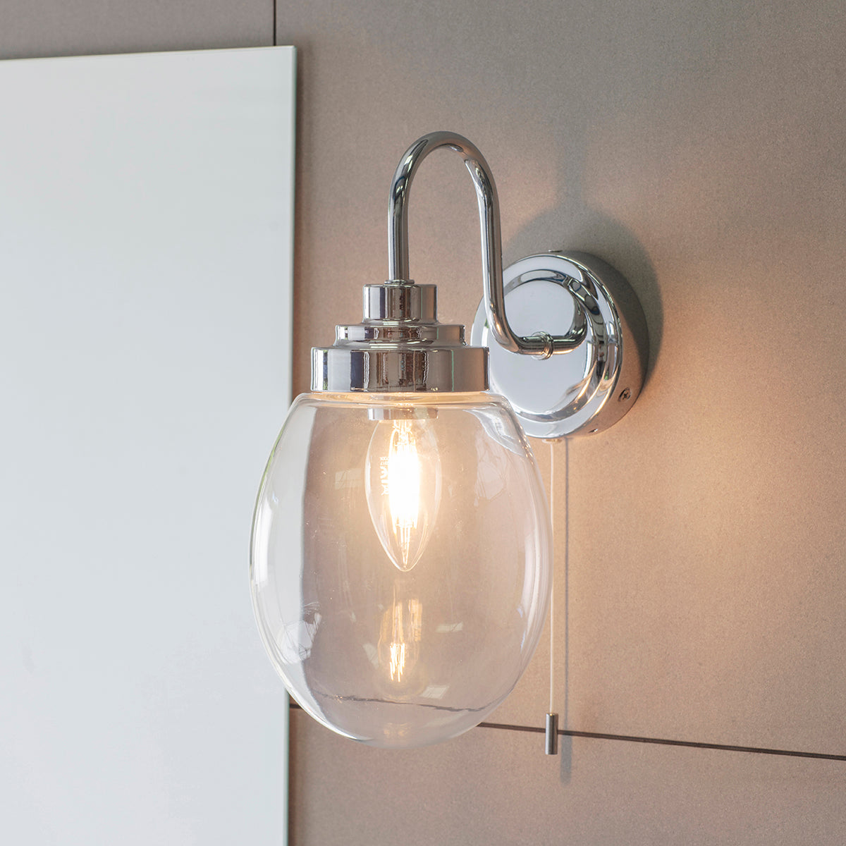 Clear glass & chrome plate
