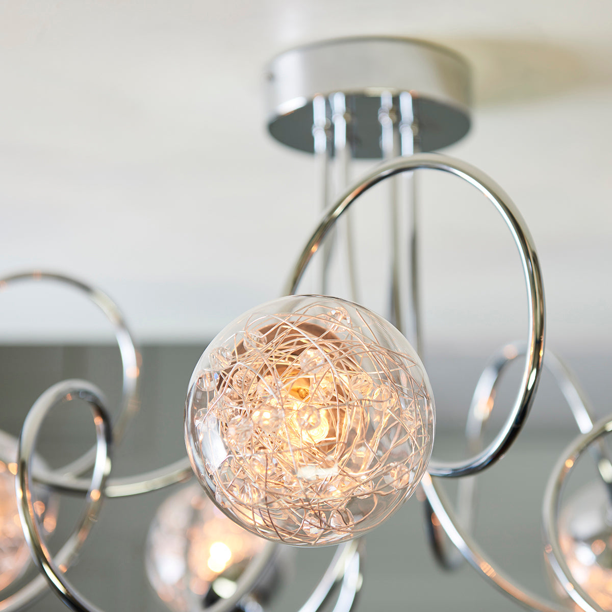 Chrome plate with chrome beaded wire