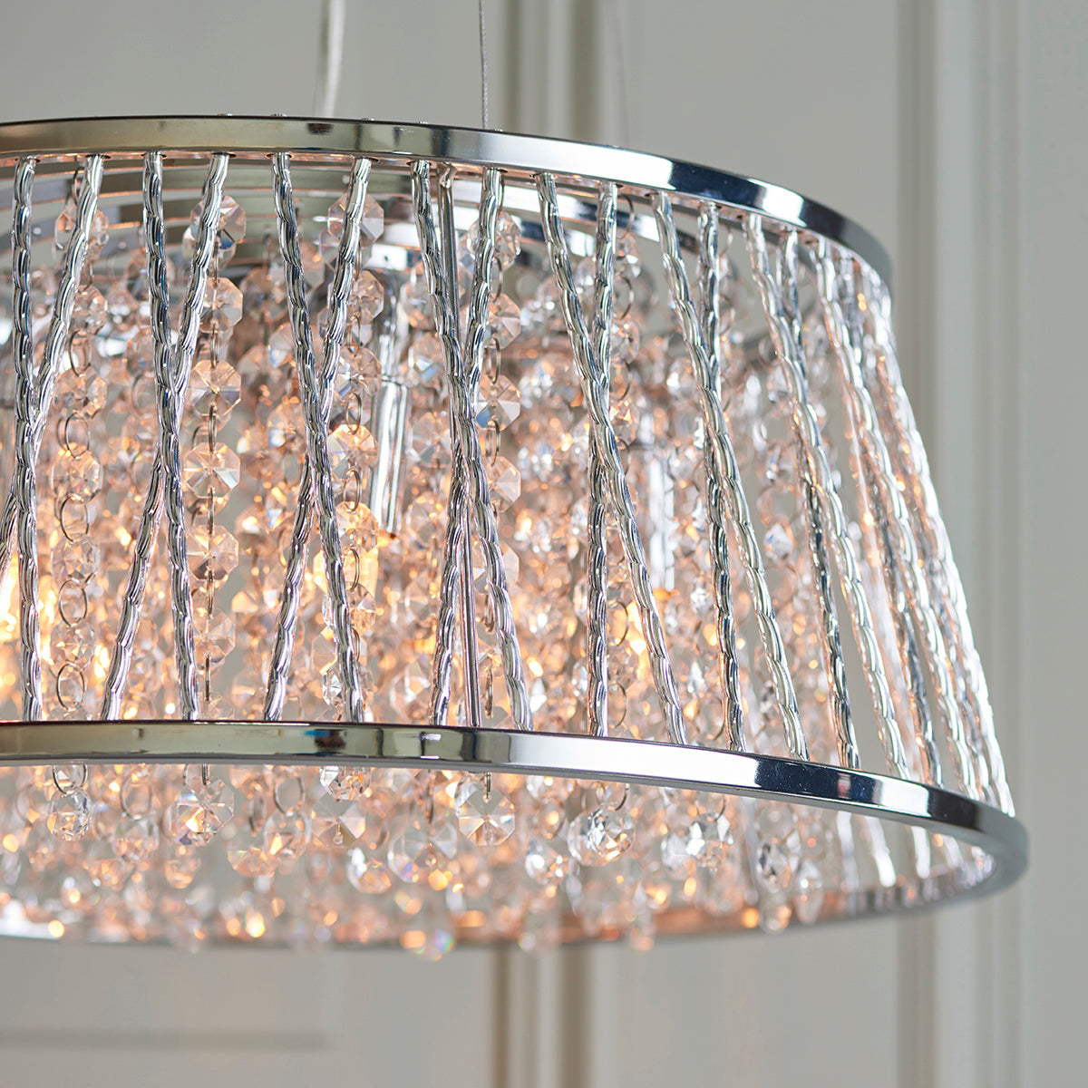 Chrome plate & clear crystal
