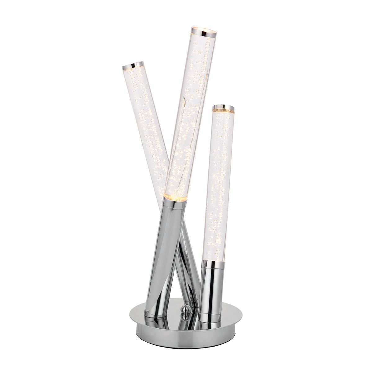 Polished stainless steel & clear bubble acrylic