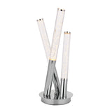 Polished stainless steel & clear bubble acrylic