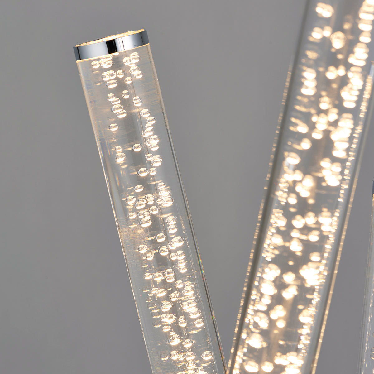 Polished stainless steel & clear bubble acrylic