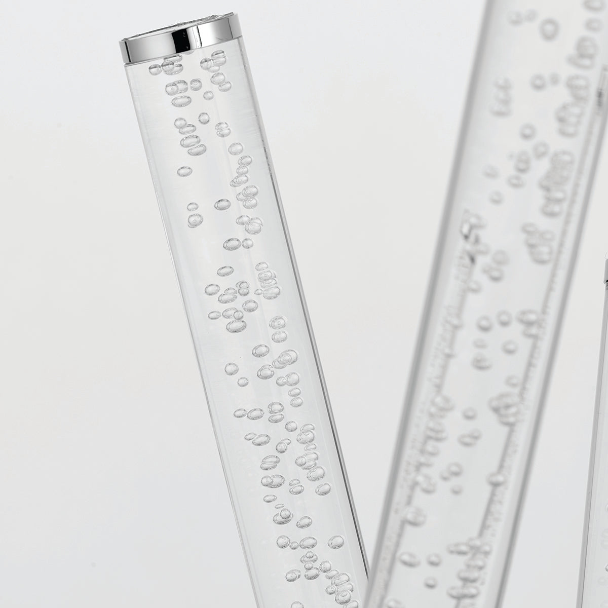 Polished stainless steel & clear bubble acrylic