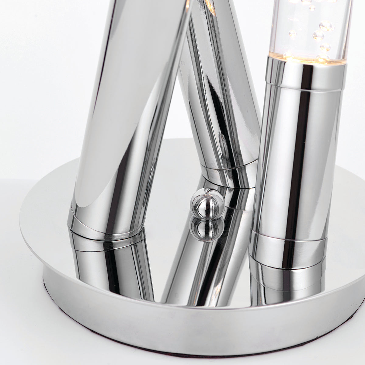 Polished stainless steel & clear bubble acrylic